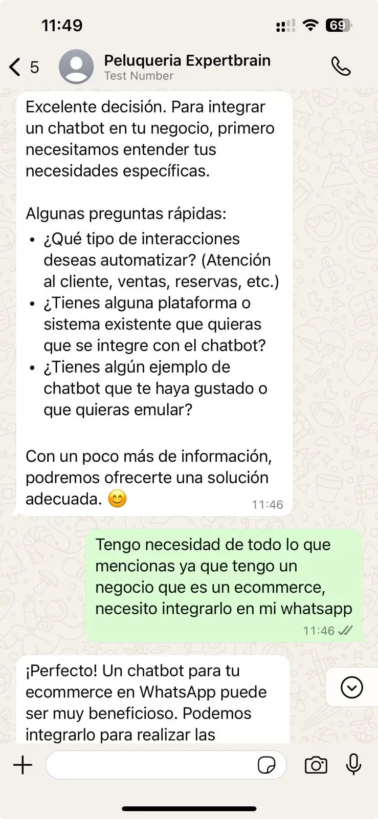 Conversación de ejemplo con WAI