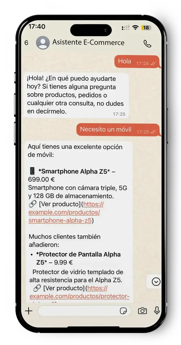 Conversación de ejemplo con Nora